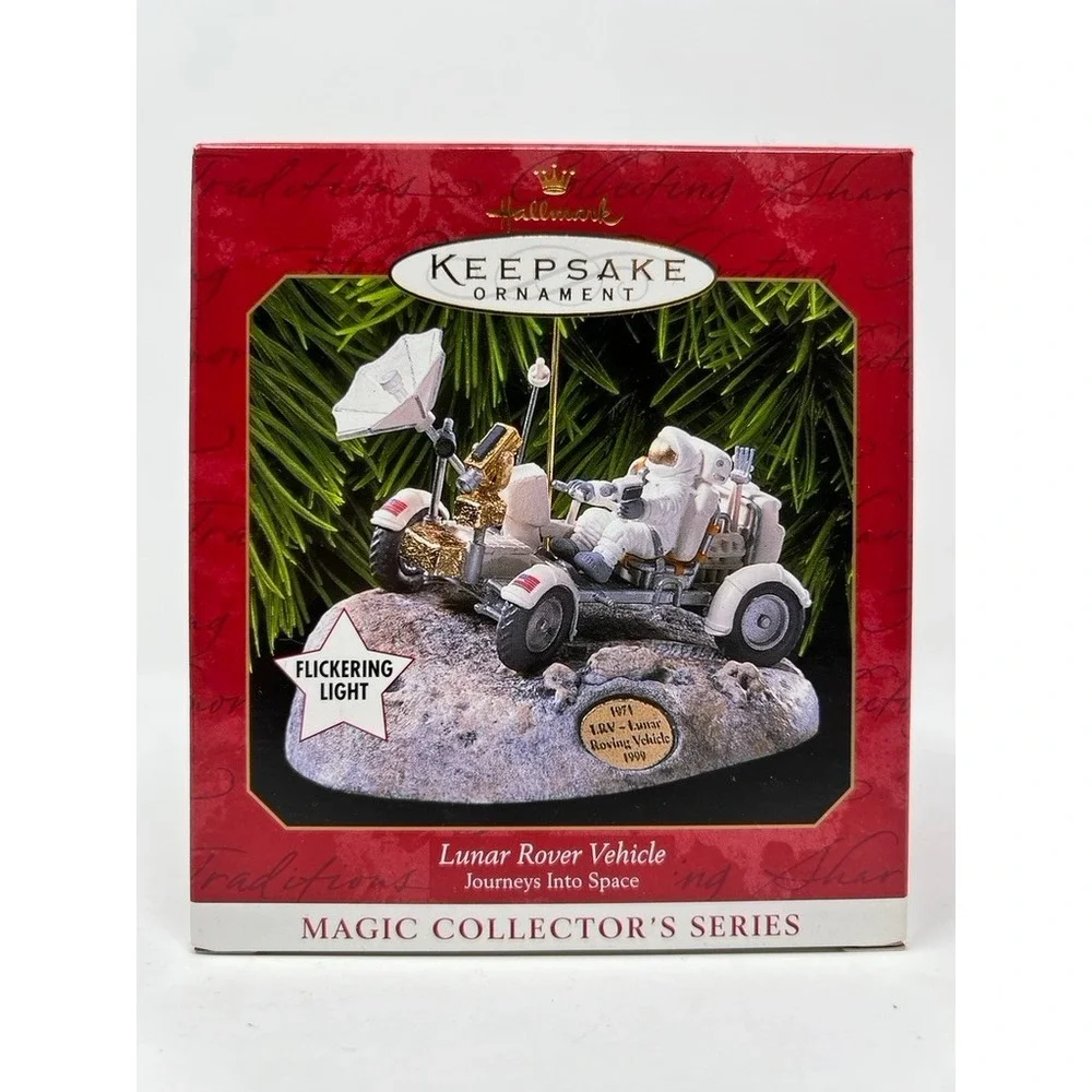 Hallmark Lunar Rover Vehicle Ornament Journeys Into Space 1999 White Excellent